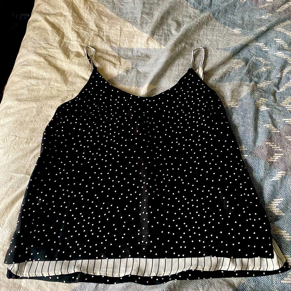Black tape reversible tank top